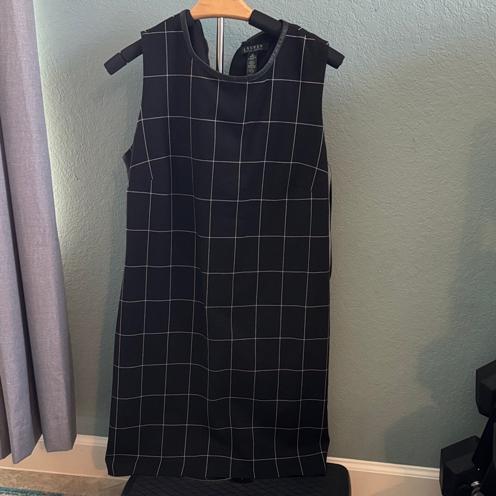Lauren Ralph Lauren Black Grid Mini Dress